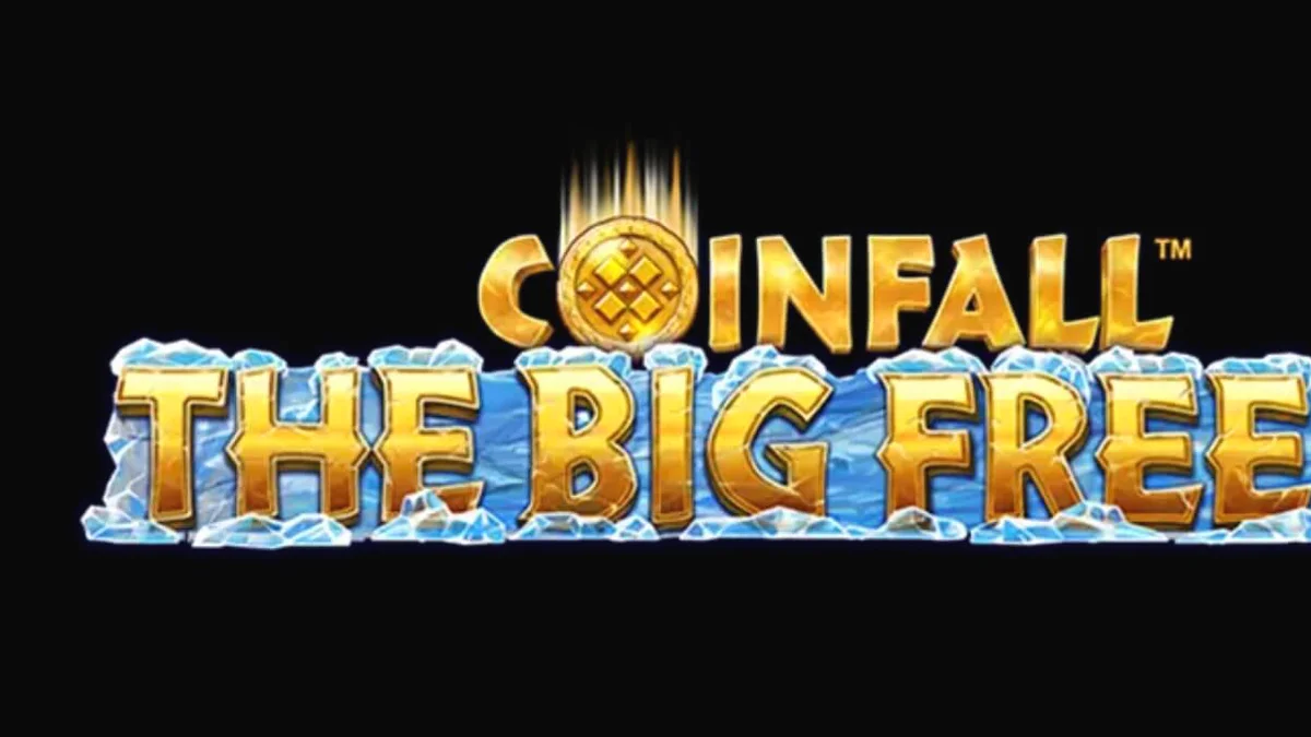 Pemandangan latar belakang es dan simbol prasejarah dalam slot Coinfall: The Big Freeze